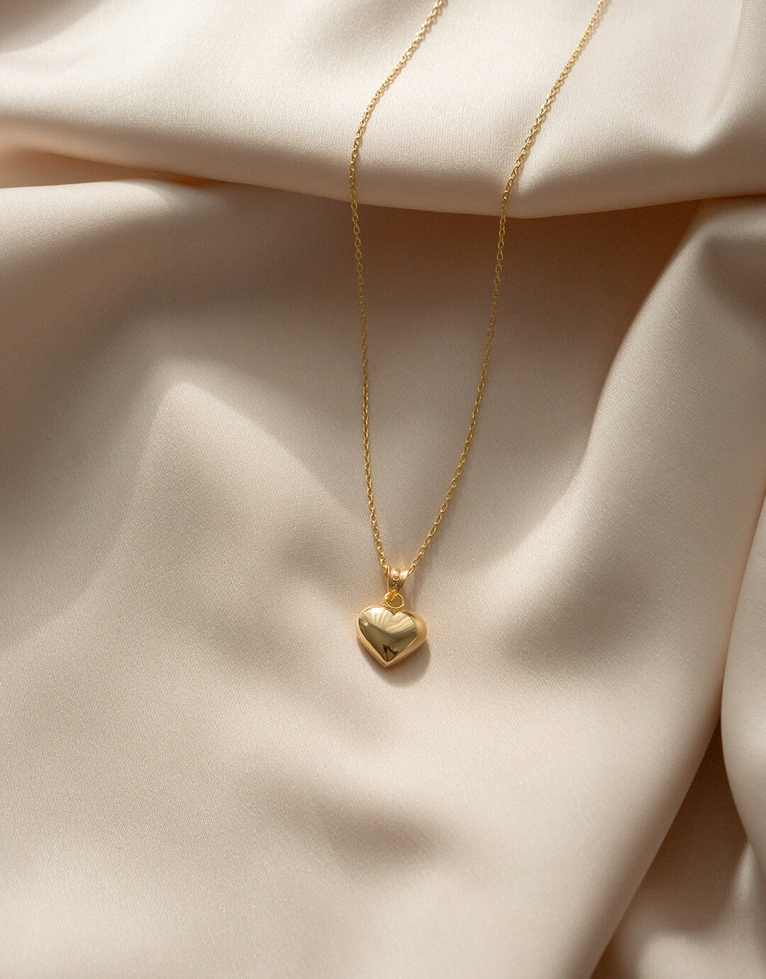 Simple heart - Guld hjerte halskæde - Billede 2