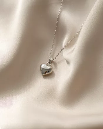 Simple heart – Sølv hjerte halskæde