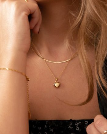 Simple heart – Guld hjerte halskæde