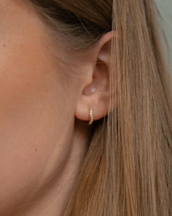 Sparkle Wave 10 mm – Guld hoops