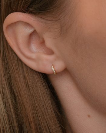 Sparkle Wave 8 mm – Guld hoops