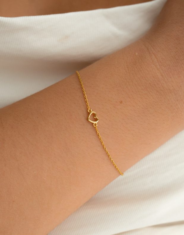 Amore - Guld hjerte armbånd