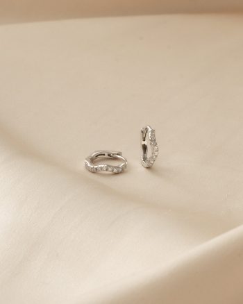 Sparkle Wave 10 mm – Sølv hoops