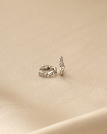 Sparkle Wave 8 mm – Sølv hoops