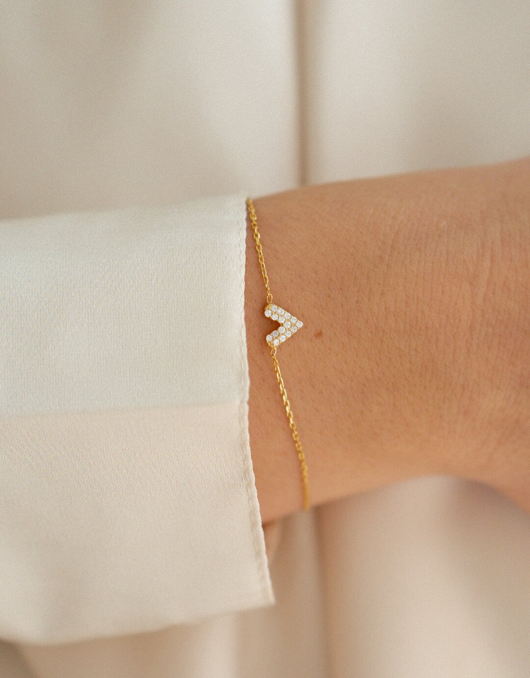 guld hjerte armbånd
