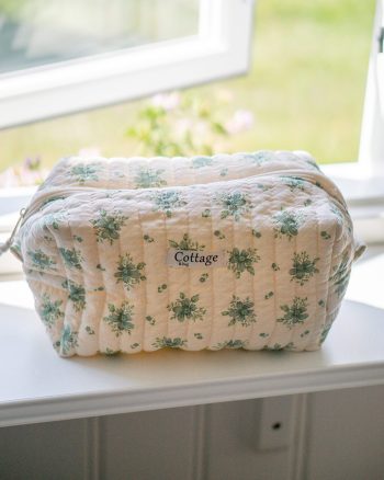 Toilettaske – Daisy grøn