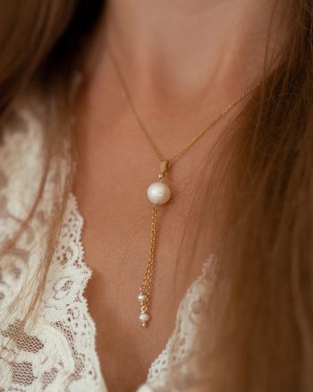 Rosalie – Guld perle halskæde