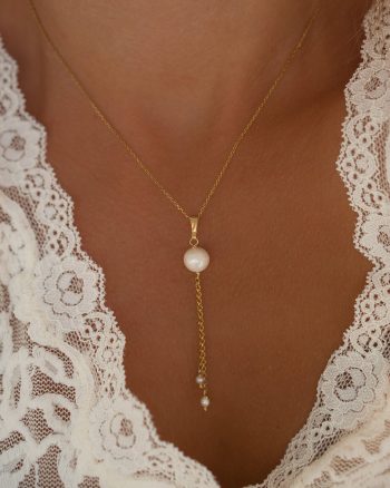 Rosalie – Guld perle halskæde