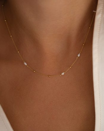 Elara – Guld perle halskæde