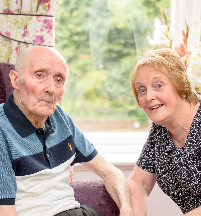 elderly resident and family member