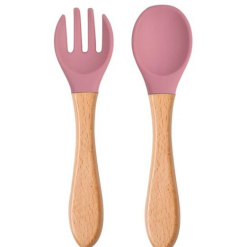 Couvert en silicone couleur rose parme à personnaliser