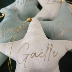 Etoile de noël en velours à personnaliser
