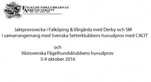 Jaktprovsvecka 5-9 oktober 2016