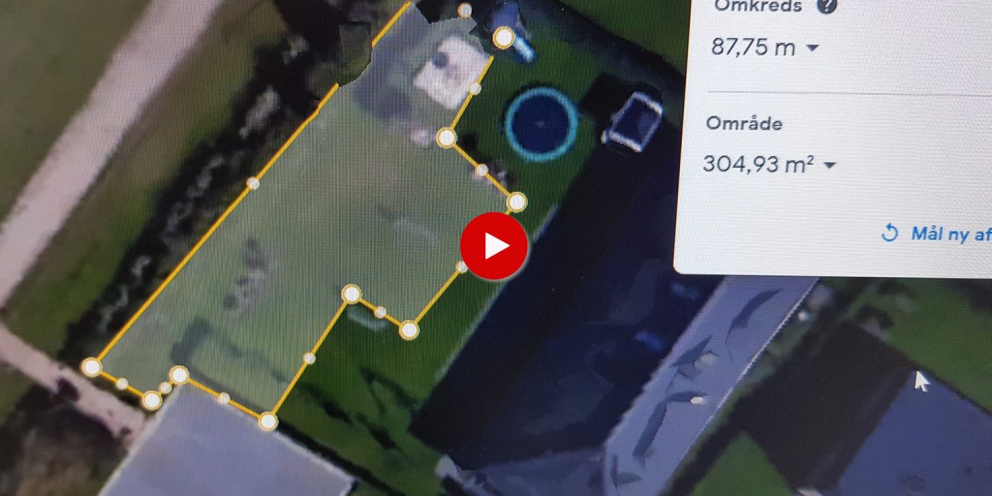 Robotplæneklipper - mål størrelsen af din have i m2 - Google Earth