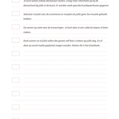 checklist voor bruiloft niets vergeten bij plannen draaiboek