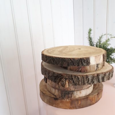 huren houten plateau dienblad boomstam schijven hout bruiloft