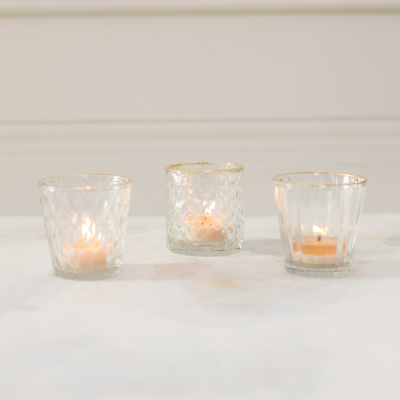 kaarsen houder glas met gouden rand geschikt voor bruiloft decoratie