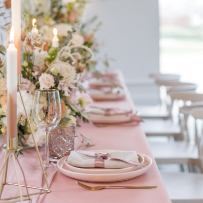 dinerbord zacht roze geschikt voor 21-diner decoratie