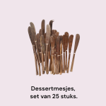 Ik wil het set van 25 dessertmesjes/kaasmesjes ook meebestellen. +€ 9,50