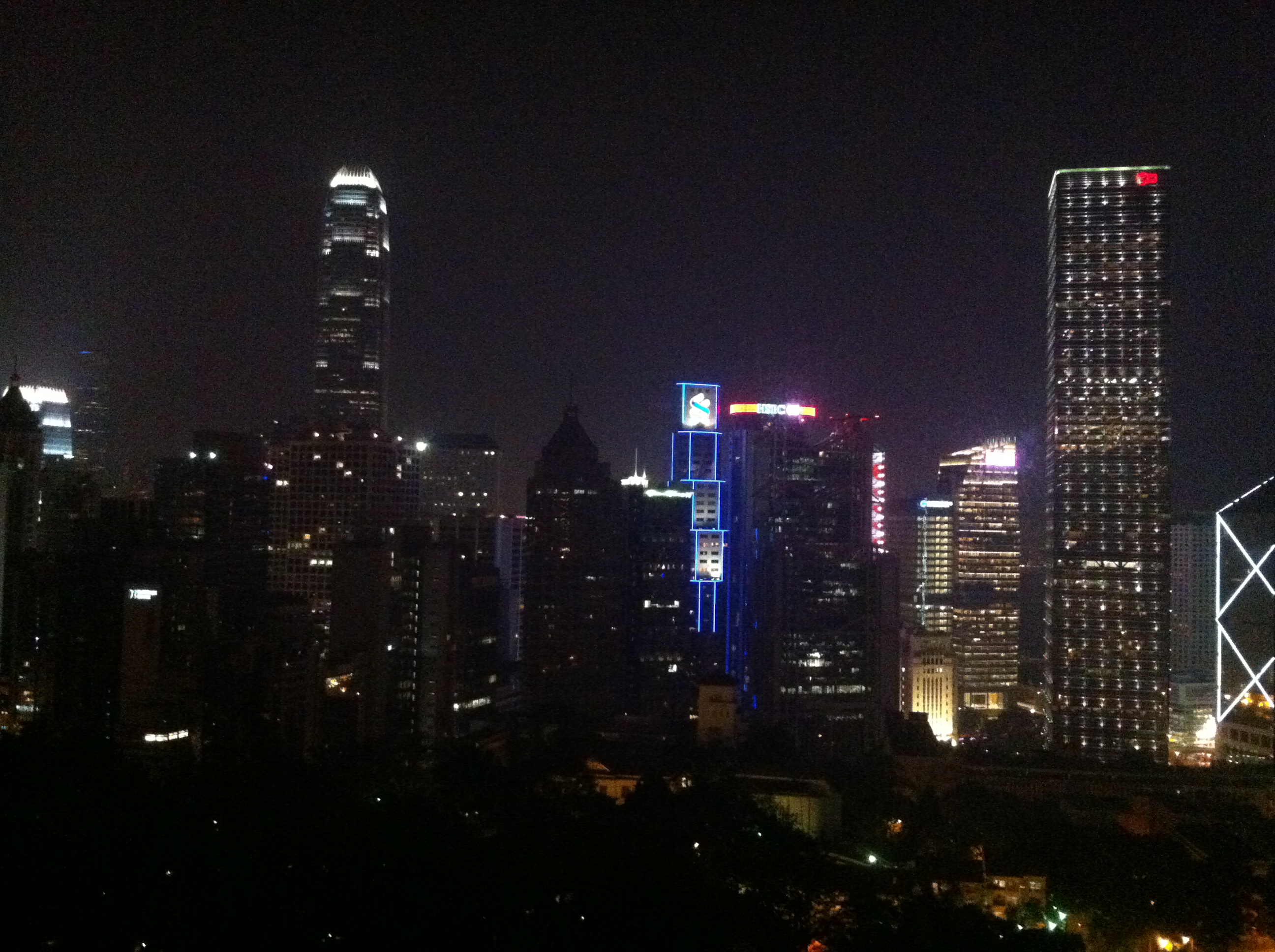 Utsikt från hotellet över Hongkong
