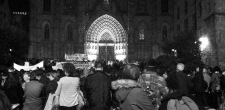 Demonstration för abort i Barcelona