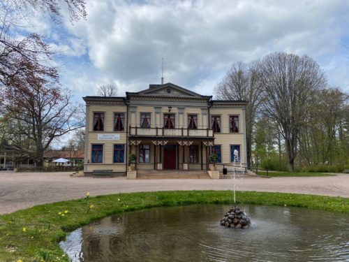 Huset där Fjärilsmuseet låg på åttiotalet i Hjo Stadspark