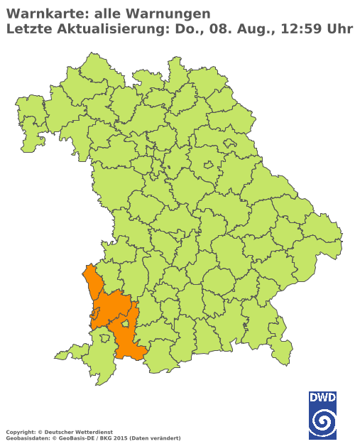 Aktuelle Wetterwarnungen für  Eichstätt