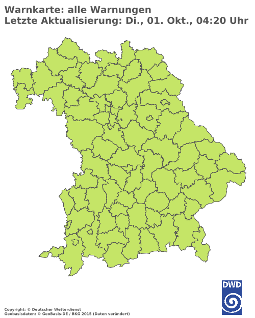 Aktuelle Wetterwarnungen für  Eichstätt