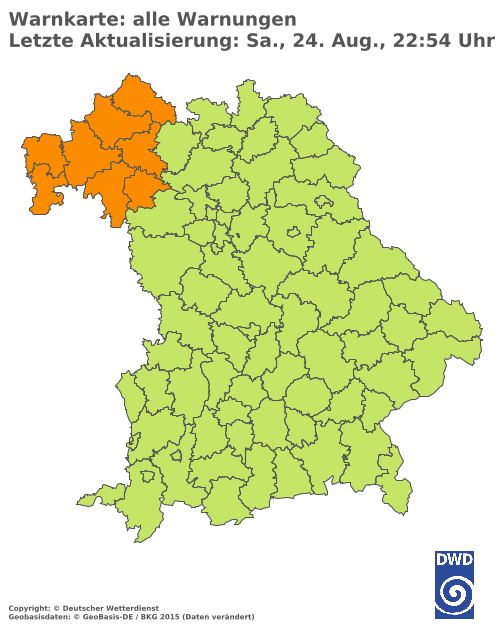 Aktuelle Wetterwarnungen für  Eichstätt