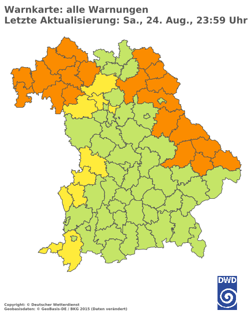 Aktuelle Wetterwarnungen für  Eichstätt