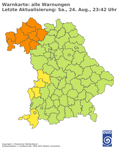 Aktuelle Wetterwarnungen für  Eichstätt