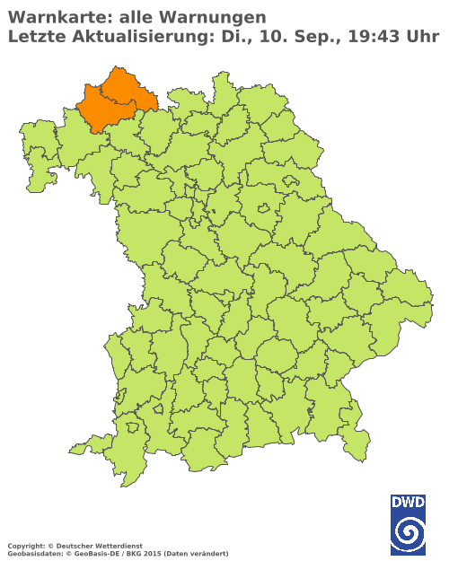 Aktuelle Wetterwarnungen für  Eichstätt