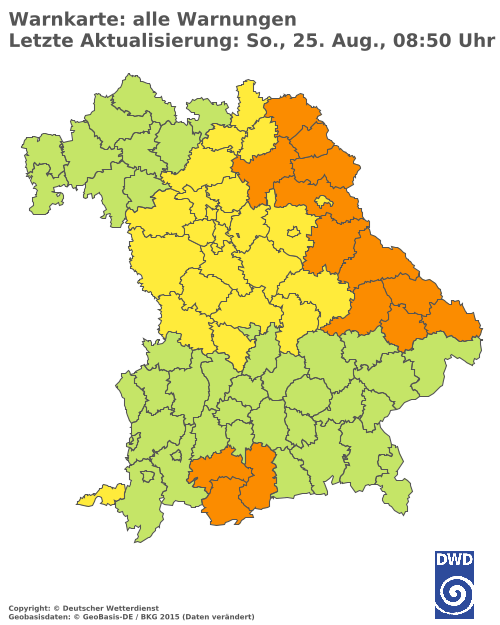 Aktuelle Wetterwarnungen für  Eichstätt