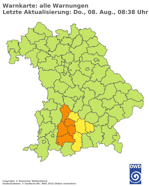 Aktuelle Wetterwarnungen für  Eichstätt