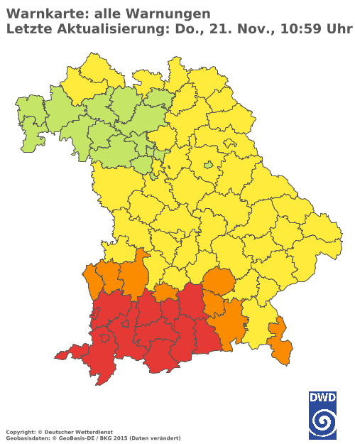 Aktuelle Wetterwarnungen für  Eichstätt