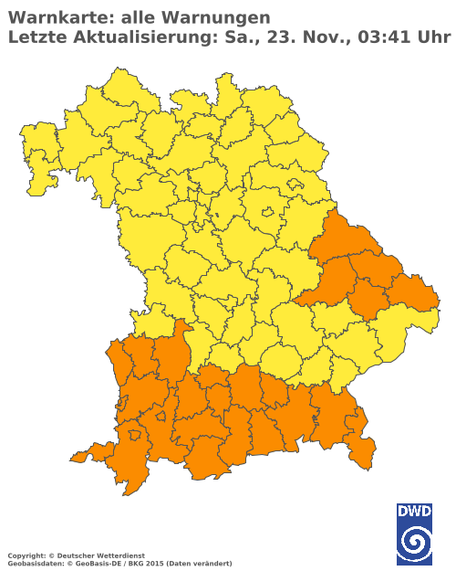 Aktuelle Wetterwarnungen für  Eichstätt