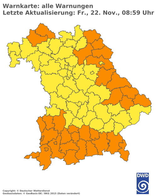 Aktuelle Wetterwarnungen für  Eichstätt