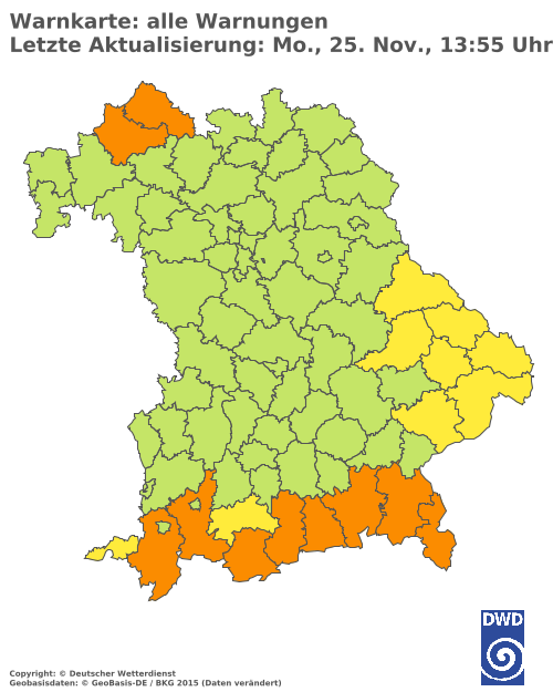 Aktuelle Wetterwarnungen für  Eichstätt