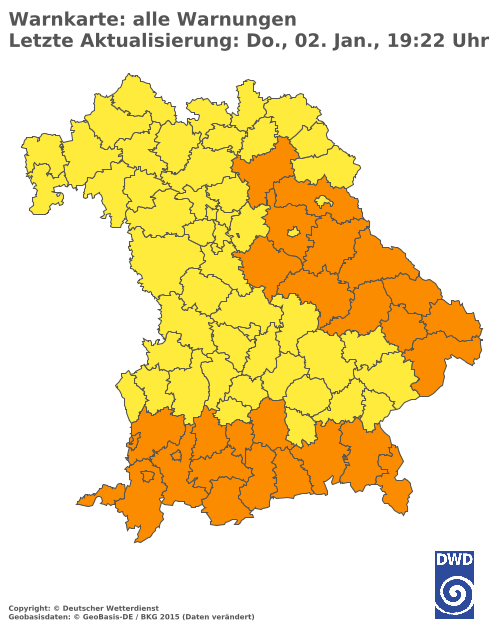 Aktuelle Wetterwarnungen für  Eichstätt