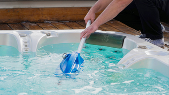 cleaning a hot tub and filter after winter