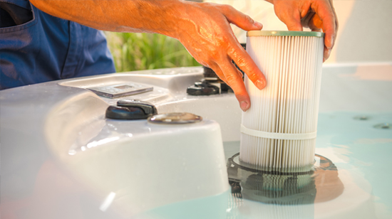 when to change the hot tub filter