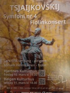 VESTFOLD symfoniorkester spiller Tsjakovskij symfoni nr 4 og Fiolinkonserten