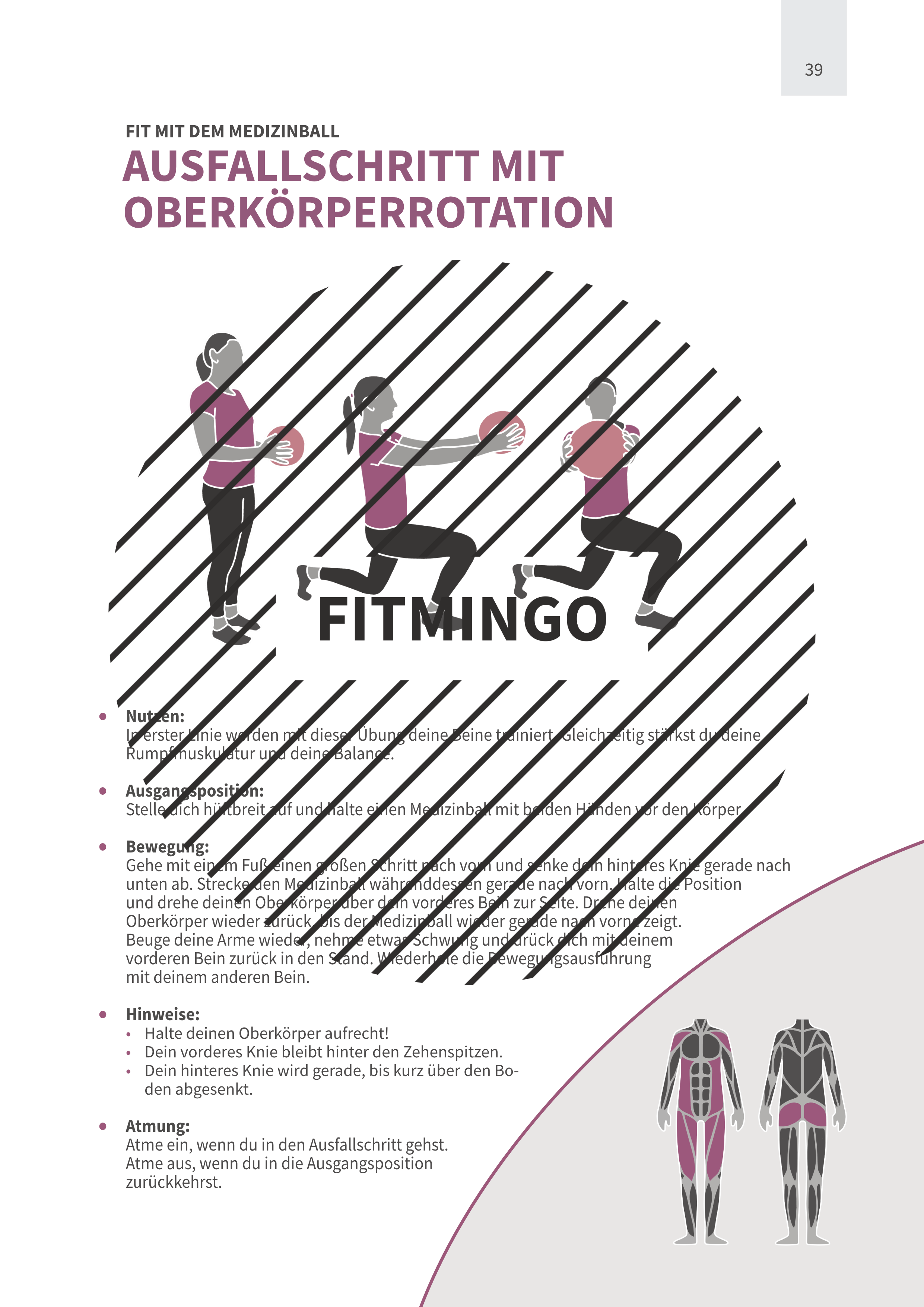 eBook - Medizinball - 25.05. Kopie_39 Ausfallschritt mit Oberkörperrotation (Medizinball)