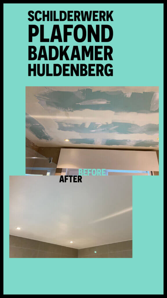 Schilderwerk plafond badkamer in Huldenberg