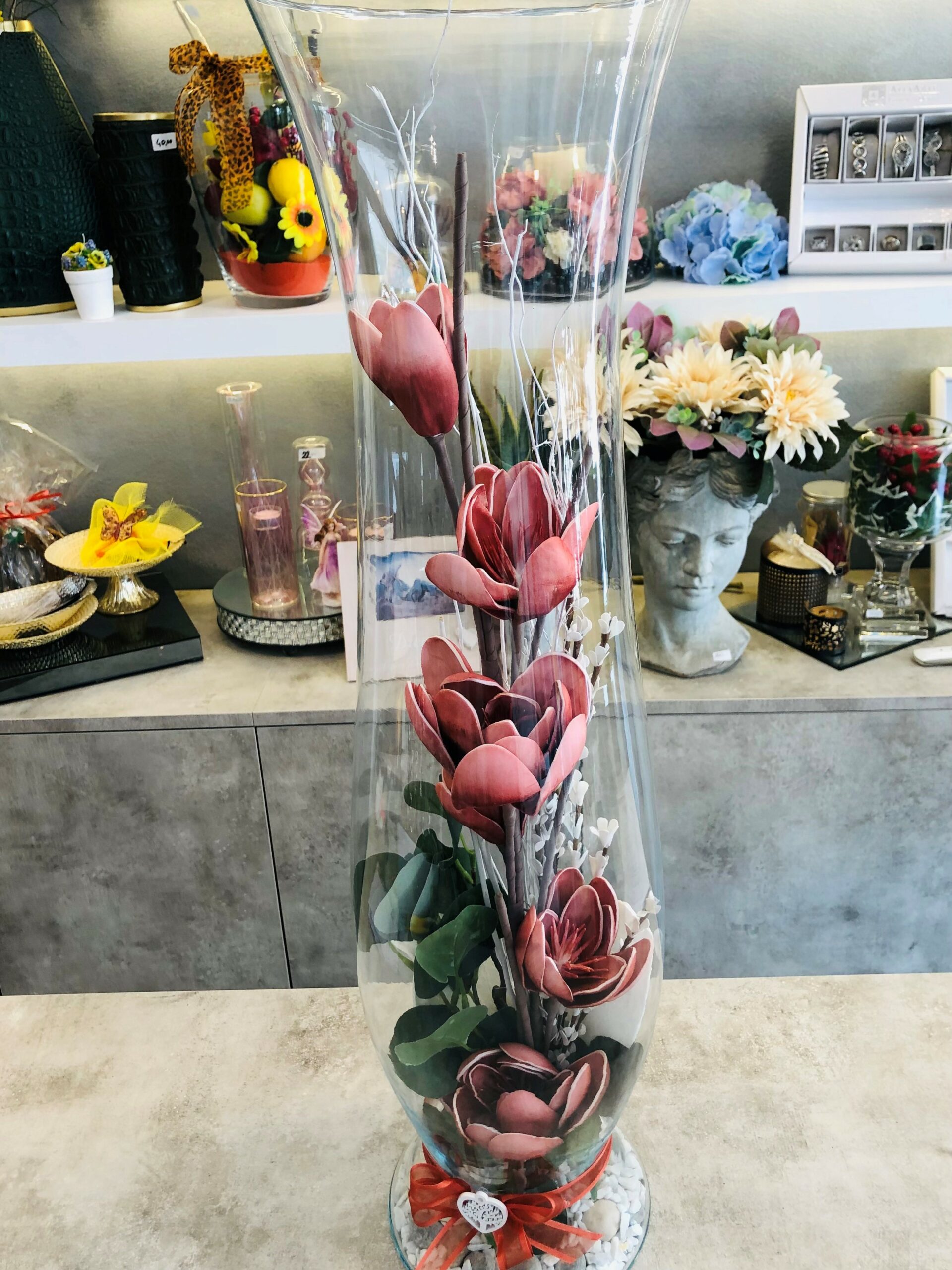 Vasi in vetro con fiori finti - Flower & Design