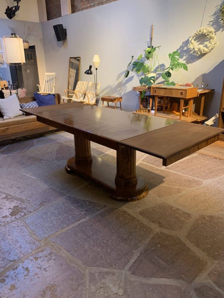 Biblioteksbord med två iläggsskivor, 1930-/40-tal