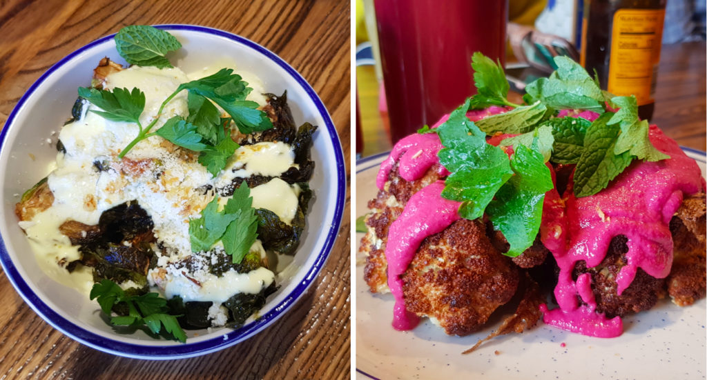 Roasted sprouts and cauliflower from informal eatery RT Rotisserie