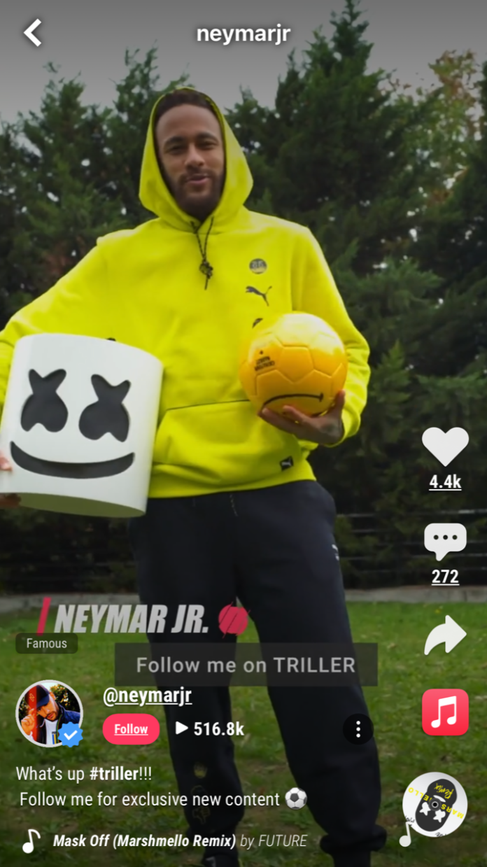 Neymars profil på Triller