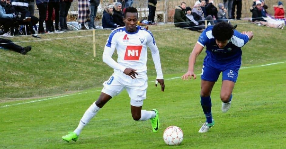 "Quee pictured in action scored first league goal of this season in Vikingur win on Wednesday"