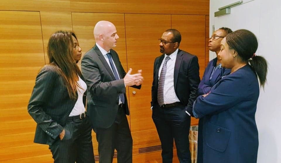 FIFA President, Gianni Infantino, Sierra Leone Vice-President, Mohamed Juldeh Jalloh in Zurich.